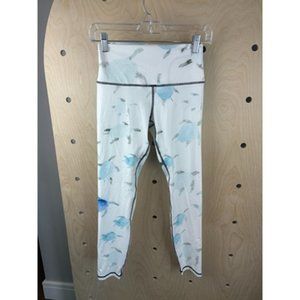 3 Three In Mint Blue Printed Mid Rise High Waisted Ankle Leggings Size Small